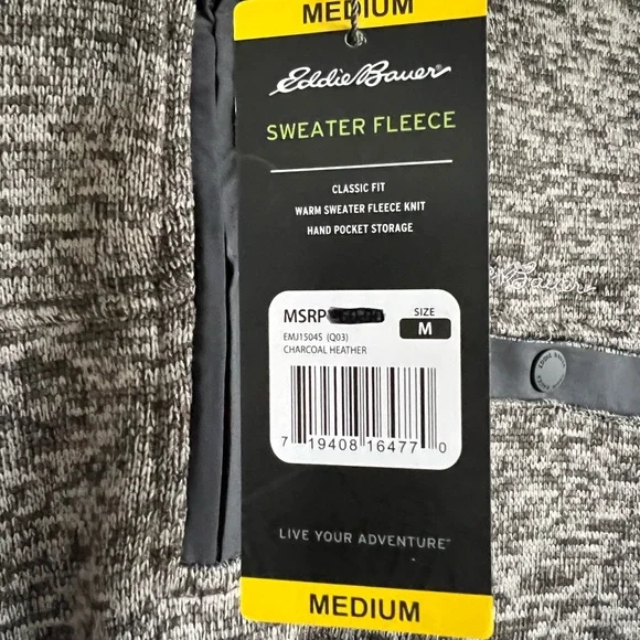 Eddie Bauer Sweater Fleece Men’s Medium New w/tags - Picture 4 of 8